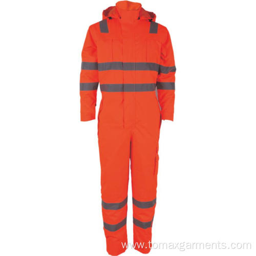 Safety Mens Hi-Vis Reflective Work Cargo Overalls